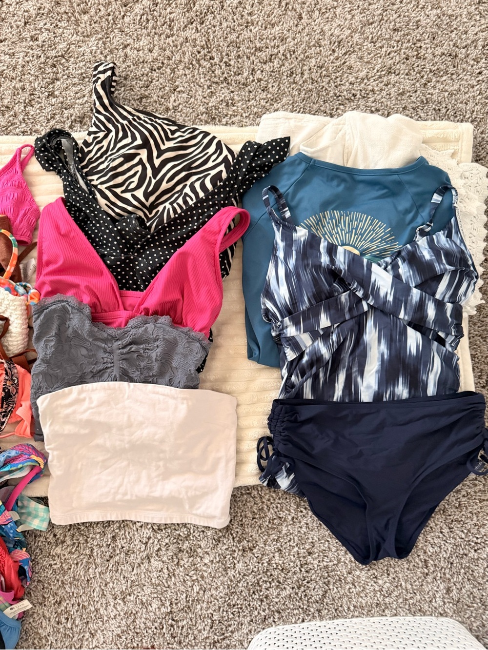 Target Women’s Bikini Mix - Pink, Brown, Coral, White & Blue Accents - Picture 2 of 2